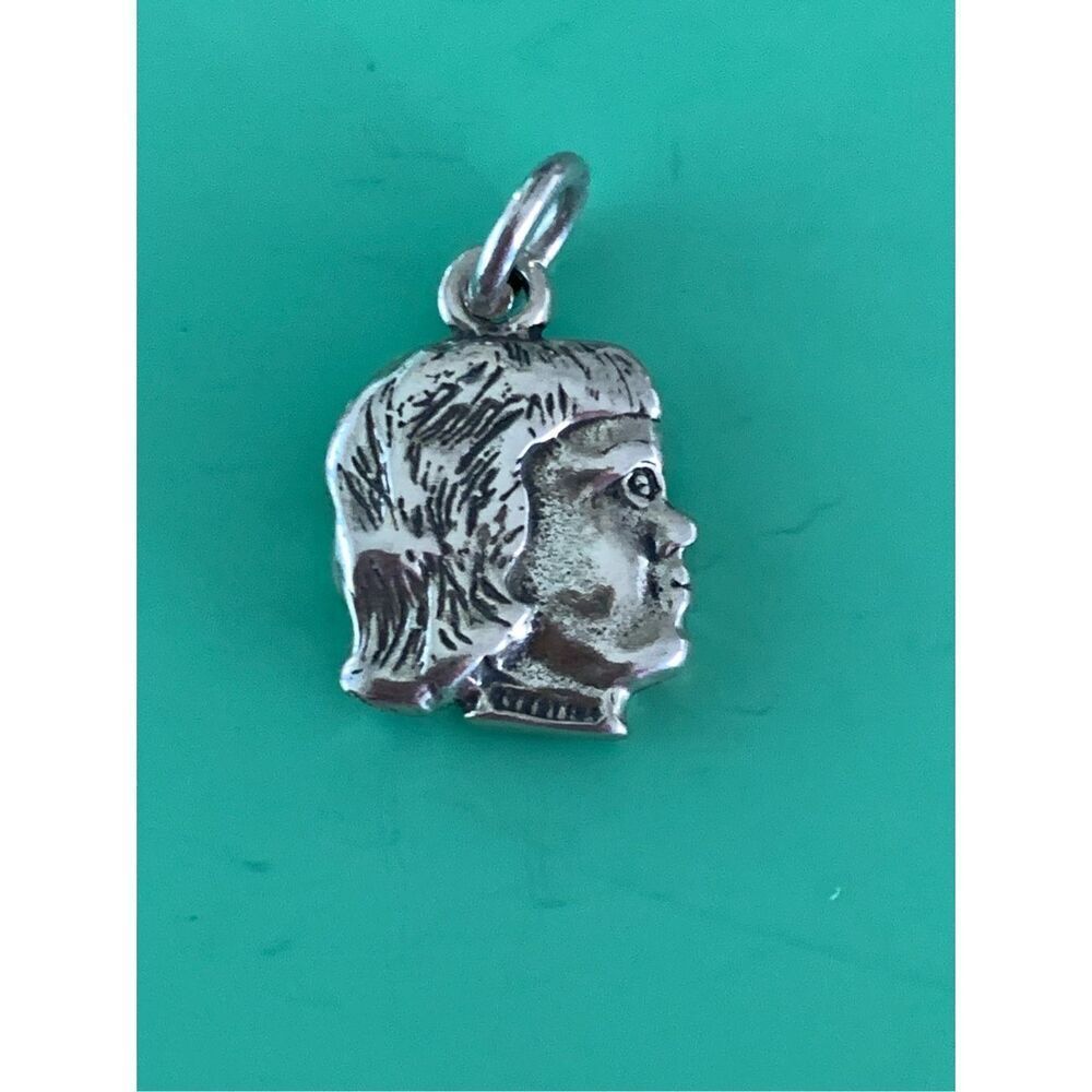 Girl Head Sterling Silver Jewelry Charm #family